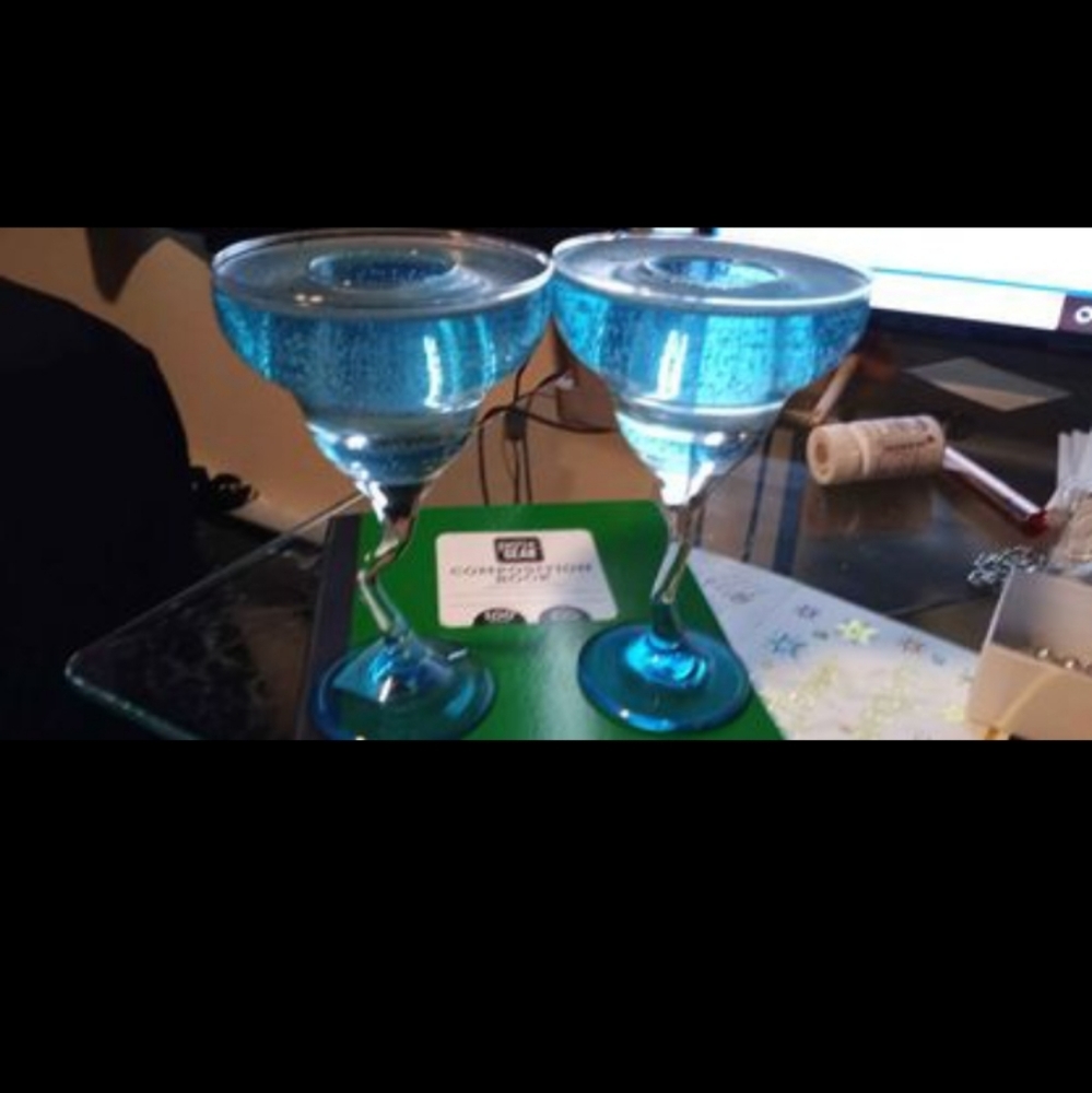 Partylite blue margarita tealights holders